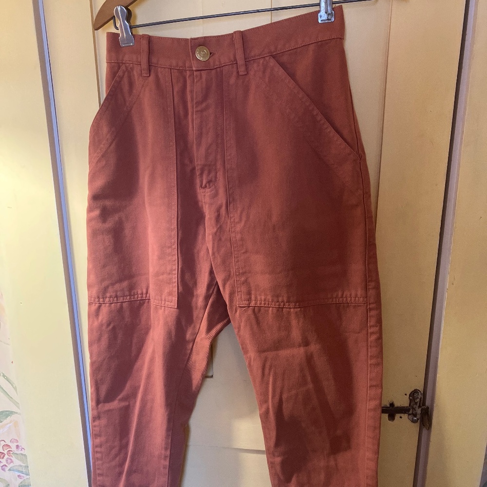 Big bud press xs pencil pants terracotta rust brick clay